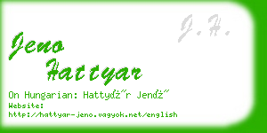 jeno hattyar business card